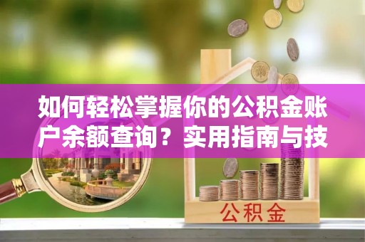 清流如何轻松掌握你的公积金账户余额查询？实用指南与技巧
